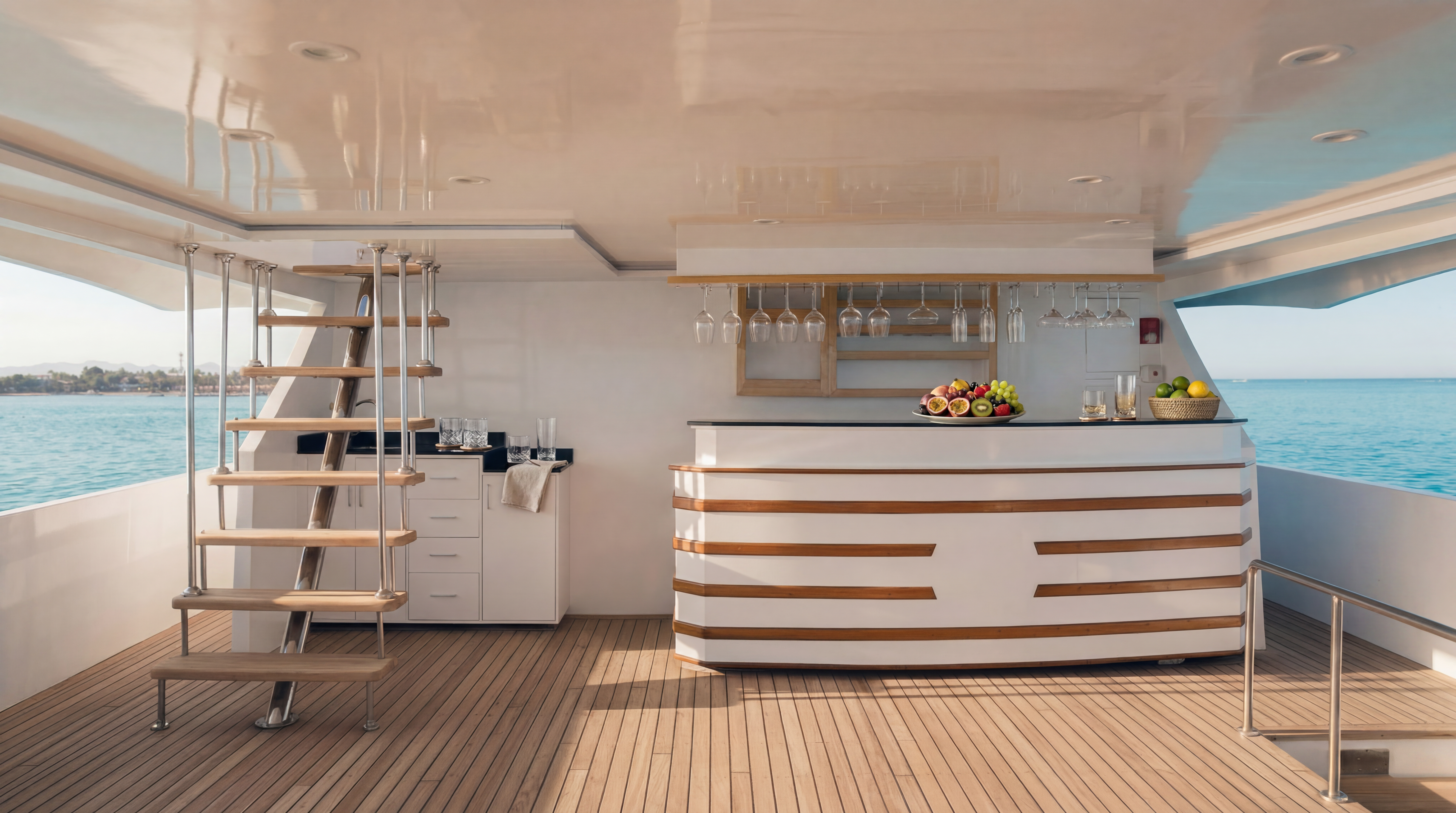 Bar extérieur du yacht Hermes